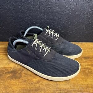 OluKai Nohea Moku 10283-4040 Black Textile Boat Shoe Sneakers Mens Size 9